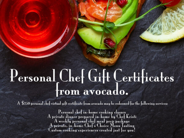 Personal Chef Virtual Gift Certificates from avocado